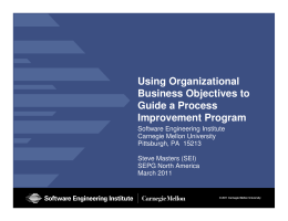 Using Organizational Business Objectives to Guide a Process Guide