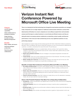 Instant Net Conference Powered by Microsoft Office Live Meeting