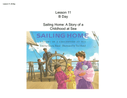 Lesson 11 B Day Sailing Home: A Story of a Childhood at Sea