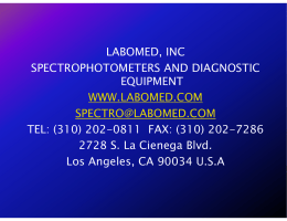 LABOMED, INC SPECTROPHOTOMETERS AND DIAGNOSTIC