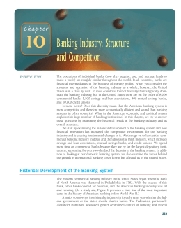 CHAPTER 10 Banking Industry: Structure and Competition