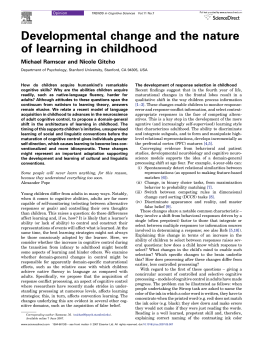 Developmental change and the nature of learning in childhood