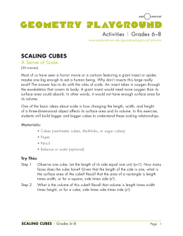 Activities | Grades 6–8 SCALING CUBES