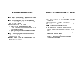 FreeBSD Virtual-Memory System Layout of Virtual Address Space