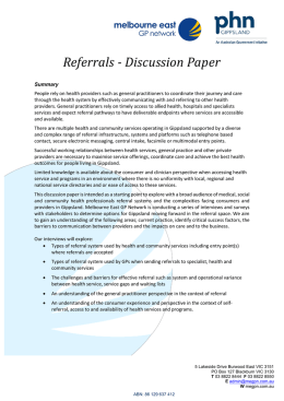 Referrals - Discussion Paper