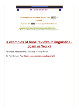examples of book reviews in linguistics - Scam