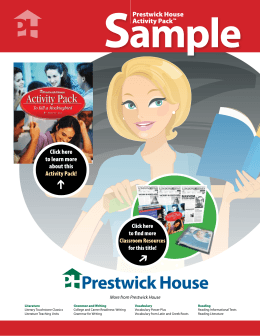 Prestwick House Activity Pack Sample Pages