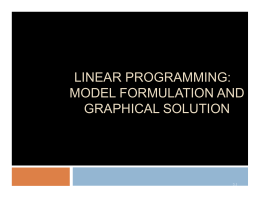 model formulation and graphical solution