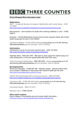 Shrink Wrapped Work information sheet Bedfordshire SEPT