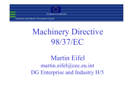 Machinery Directive 98/37/EC