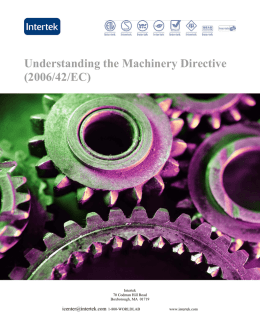 Understanding the Machinery Directive (2006/42/EC)