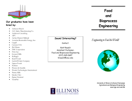 Food and Bioprocess Engineering - Department of Agricultural and