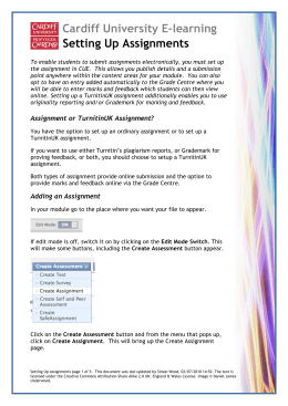 Cardiff University E-learning Setting Up Assignments
