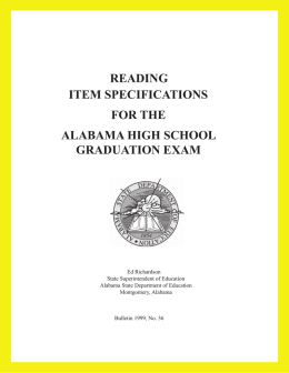 AHSGE Item Specifications for Reading