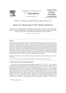 Physics Procedia Beam Loss Monitoring for LHC Machine Protection