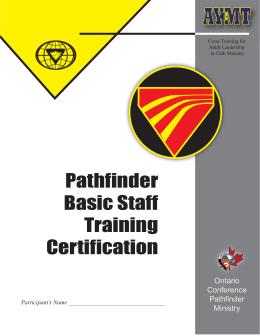Pathfinder Basic Staff Training Certification