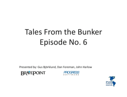 Tales from the Bunker - PUG Challenge Americas