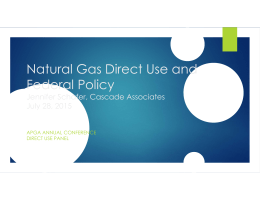 Natural Gas Direct Use and Federal Policy