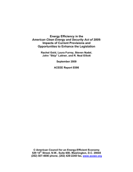 Impact of Energy Efficiency Provisions in the American Clean