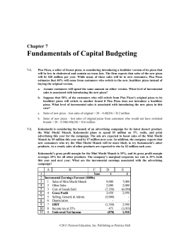Chapter 7 Fundamentals of Capital Budgeting