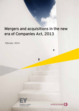Mergers and acquisitions in the new era of Companies Act, 2013