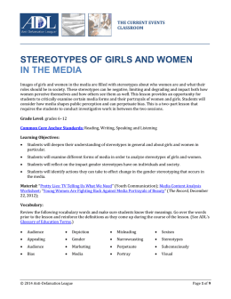 Stereotypes of Girls and Women in the Media - Anti