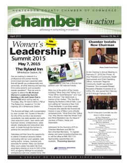 View April 2015 Newsletter. - Hunterdon County Chamber of