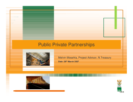 Public Private Partnerships - South African Cities Network