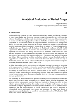 Analytical Evaluation of Herbal Drugs