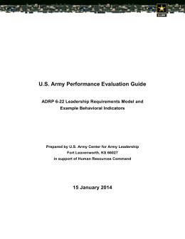 US Army Performance Evaluation Guide