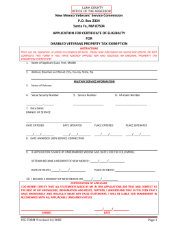 Application For Certificate of Eligibility for Disabled
