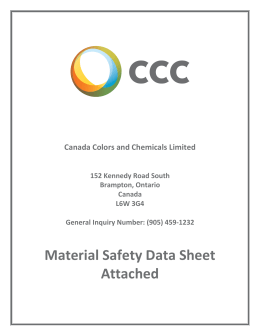 Material Safety Data Sheet - Canada Colors and Chemicals Limited