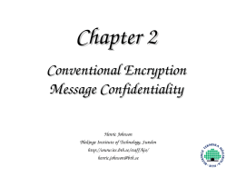 Conventional Encryption Notes