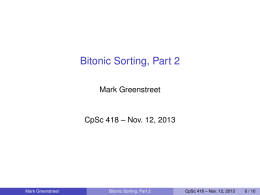 Bitonic Sorting, Part 2