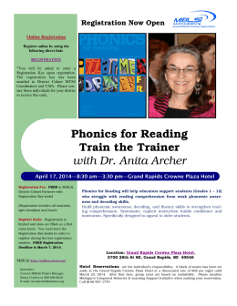 Phonics for Reading Train the Trainer with Dr. Anita Archer