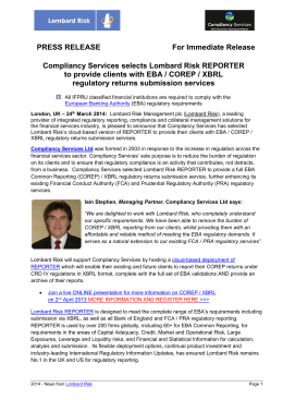 Compliancy Services selects Lombard Risk REPORTER to provide