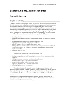 chapter 13. the organization as theater