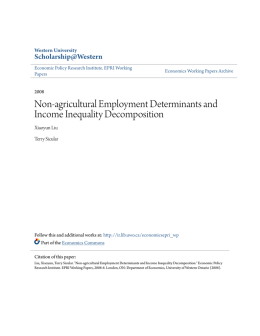 Non-agricultural Employment Determinants and Income Inequality