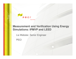 Measurement and Verification Using Energy Simulations: IPMVP and