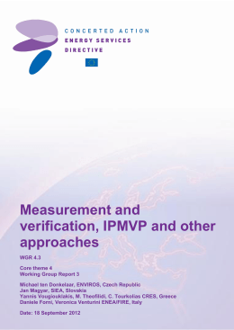 Energy Services - Measurement and verification, IPMVP and other