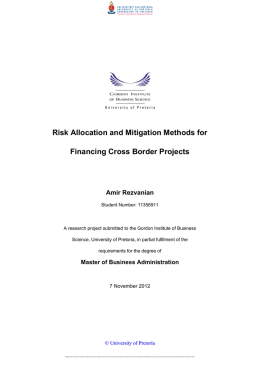 Risk Allocation and Mitigation Methods for Financing Cross Border
