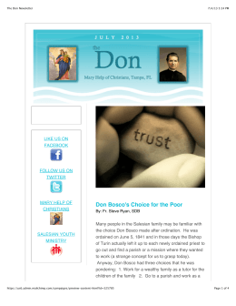 The Don Newsletter - Mary Help of Christians
