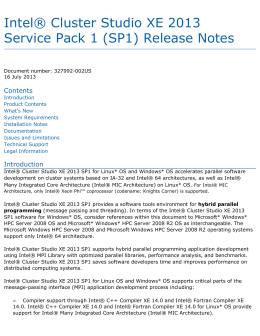 Intel® Cluster Studio XE Release Notes
