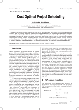 Cost Optimal Project Scheduling