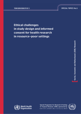 Ethical challenges in study design and informed consent for health