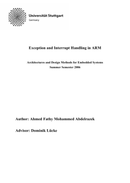 Exception and Interrupt Handling in ARM Author: Ahmed Fathy