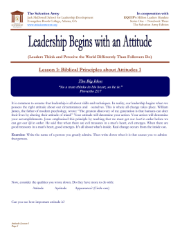 Leadership begins with An Attitude – Student Guide