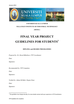 FINAL YEAR PROJECT GUIDELINES FOR STUDENTS
