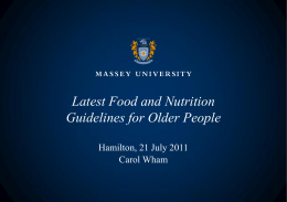 Latest Food and Nutrition Guidelines for Older People
