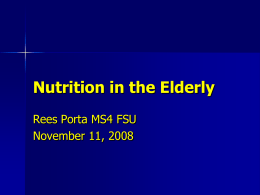 Nutrition in the Elderly